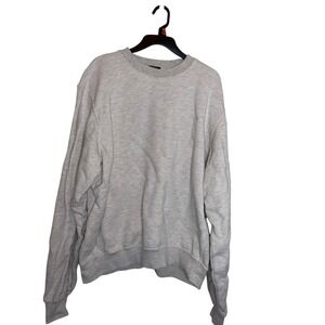 Madhappy Mens Heritage Crewneck Sweatshirt Heather Grey Embroidered Logo Large